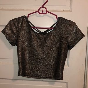 Black and gold sparkly crop top. Forever 21. Small
